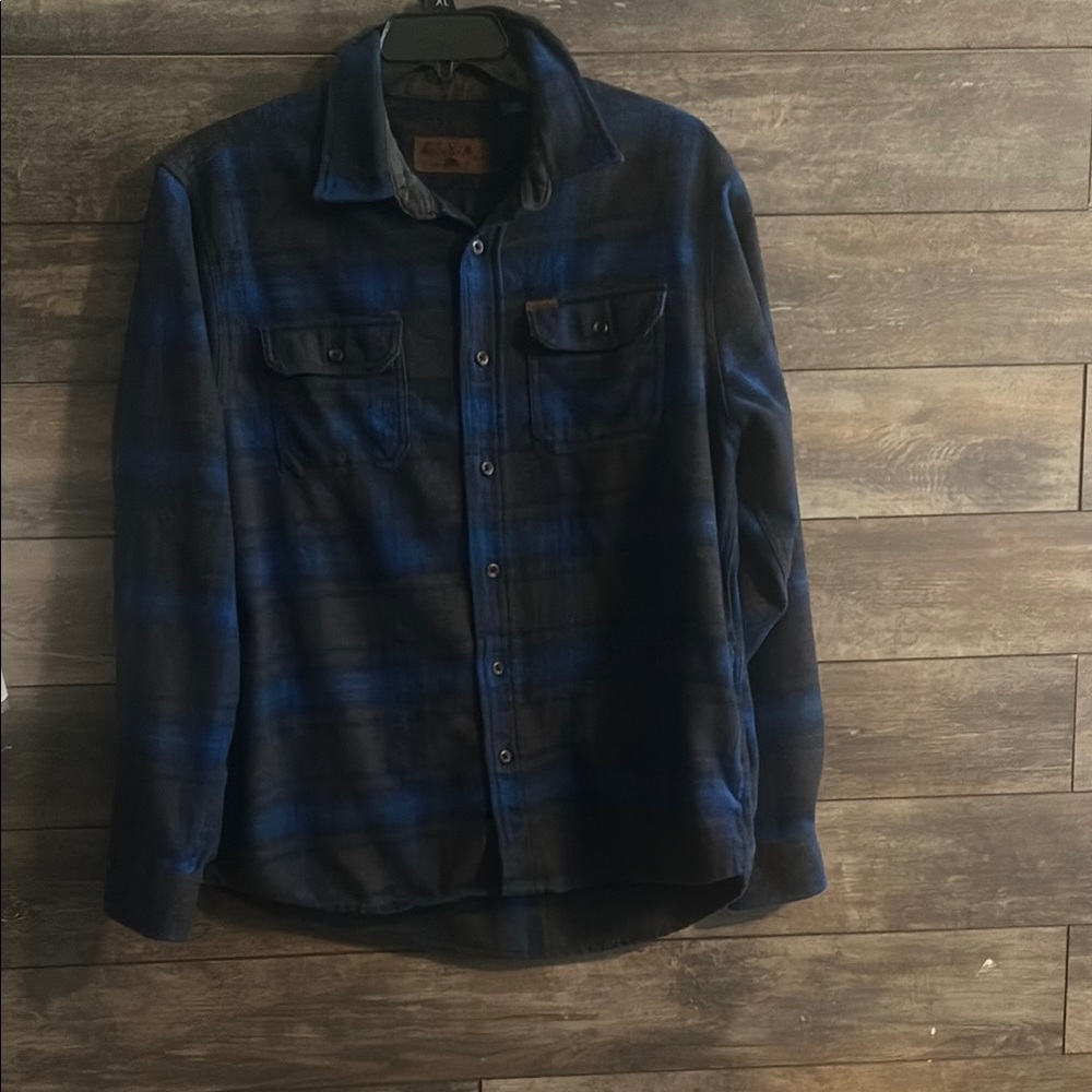 Orvis Navy and Black Plaid Shirt
